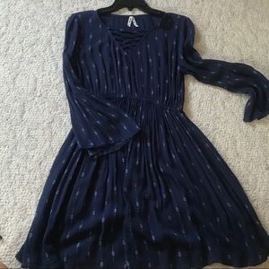 Blue long sleeve dress